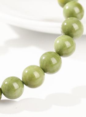 2026晶东珠宝 天然牛油果色阿拉善石手链时尚小清新抹茶绿手饰