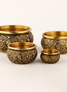 2026厂家黄铜金钱聚宝盆聚宝盆碗摆件家居工艺品店铺开业送礼礼品