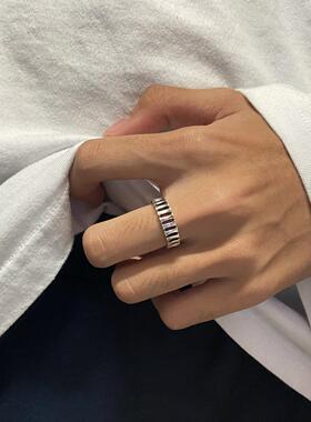 2026翔栩开口可调节男戒指欧美风小众设计感指环冷淡风单身戒厂家