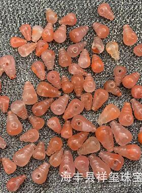 2026原矿川料冰飘南红玛瑙三通配件文玩饰品一体配饰佛珠散珠DIY