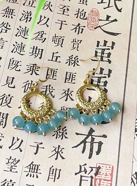2026玉髓流苏耳饰耳坠新年本命年配旗袍汉服耳环新中式手工设计