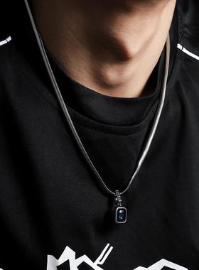 2026宝石钛钢项链男潮流时尚高级感轻奢百搭小众个性设计蛇骨链饰