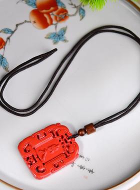 2026帝王砂朱砂出入平安吊坠双貔貅红砂挂件低含量朱砂吊坠；礼物