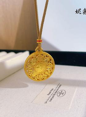 2026新中式古法沙金八宝罗盘吊坠女如意绳毛衣链配饰高级感手工编