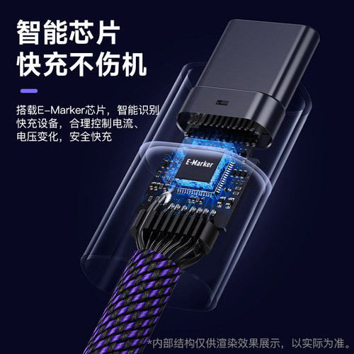 240W数据挂绳胶囊短线Typec充电线软编织闪充线双头pd3.1适用苹果iPhone17pro16小米华为手机笔记本电脑iPad - 图3