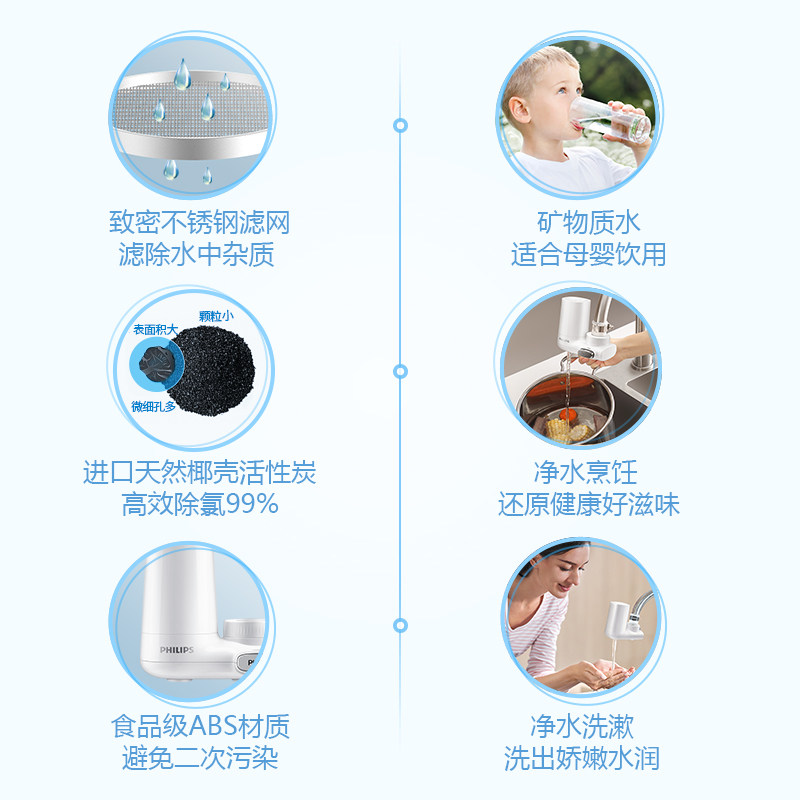 飞利浦水龙头自来水家用厨房净水器 philips飞利浦沐淳净水器