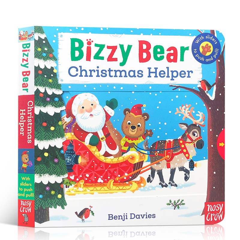 小熊很忙系列 Bizzy Bear Christmas Helper 忙碌的小熊 圣诞节小助手 儿童英文绘本纸板书 幼儿英语启蒙早教操作机关书送音频 - 图3