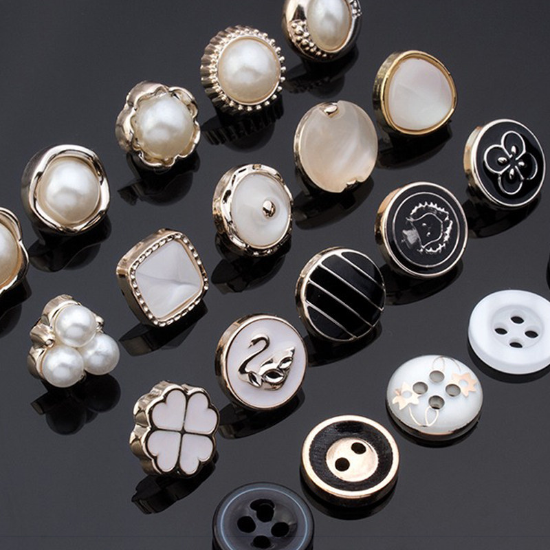 衬衫纽扣高档珍珠小香风开衫外套衬衣女百搭黑色装饰圆形扣子配件,淘宝优惠券,粉丝福利购,淘宝优惠卷