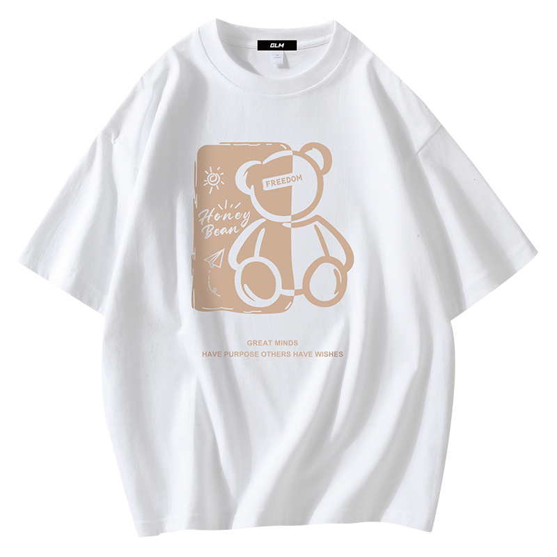 森马集团GLM短袖T恤男夏季2024新款大码纯棉黑色设计感小众潮衣服 - 图3