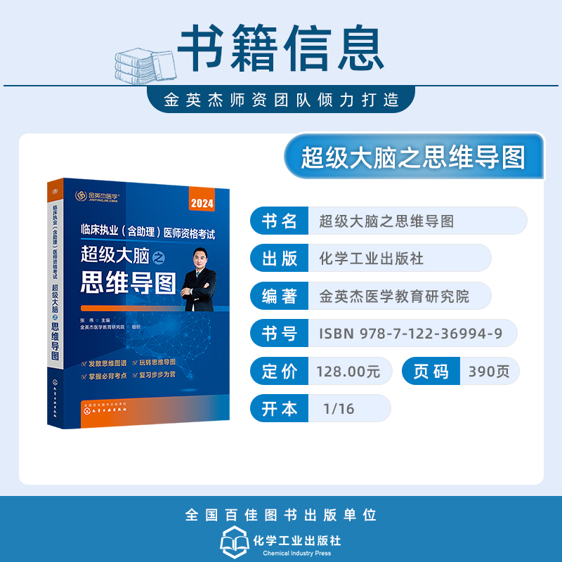 金英杰临床执业医师2024年助理医师职业医师资格考试书超级大脑之思维导图书课包官方正版 - 图0