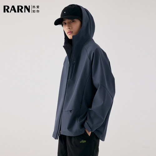 RARN户外轻量化防风软壳外套女春装新款休闲冲锋衣运动登山夹克男 - 图0