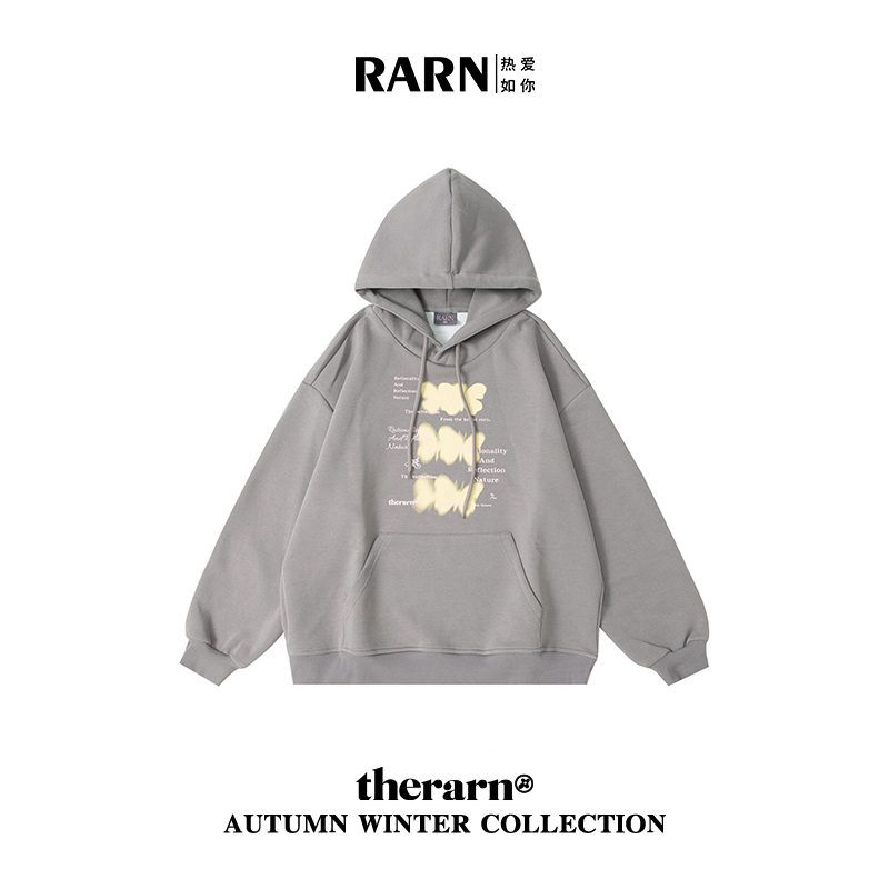 RARN/热爱如你模糊蝴蝶连帽卫衣RA23AW145