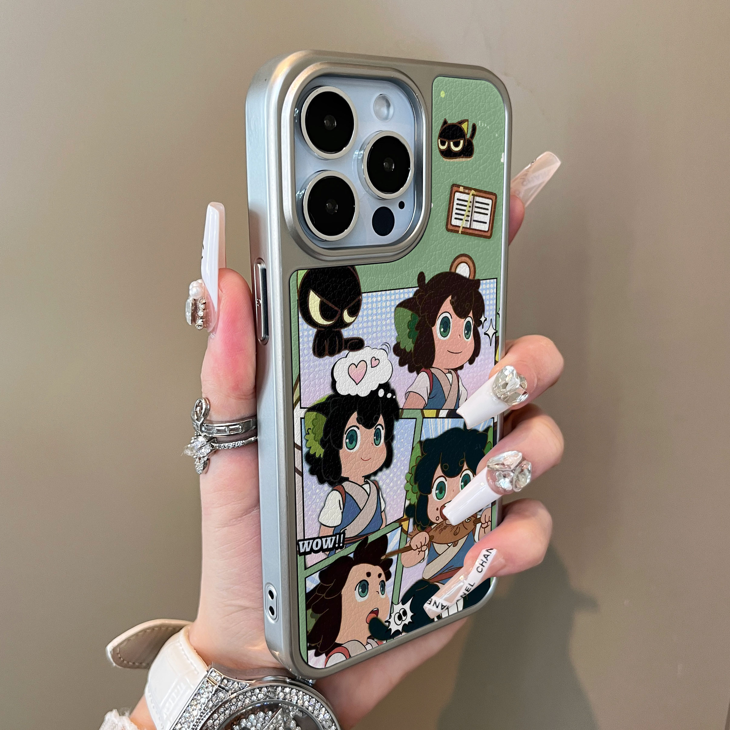 适用于华为pura80pro+手机壳p80plus十吃烤鱼男孩二合一小羊皮支架p60简约新款套防摔男女生p70ultra - 图1