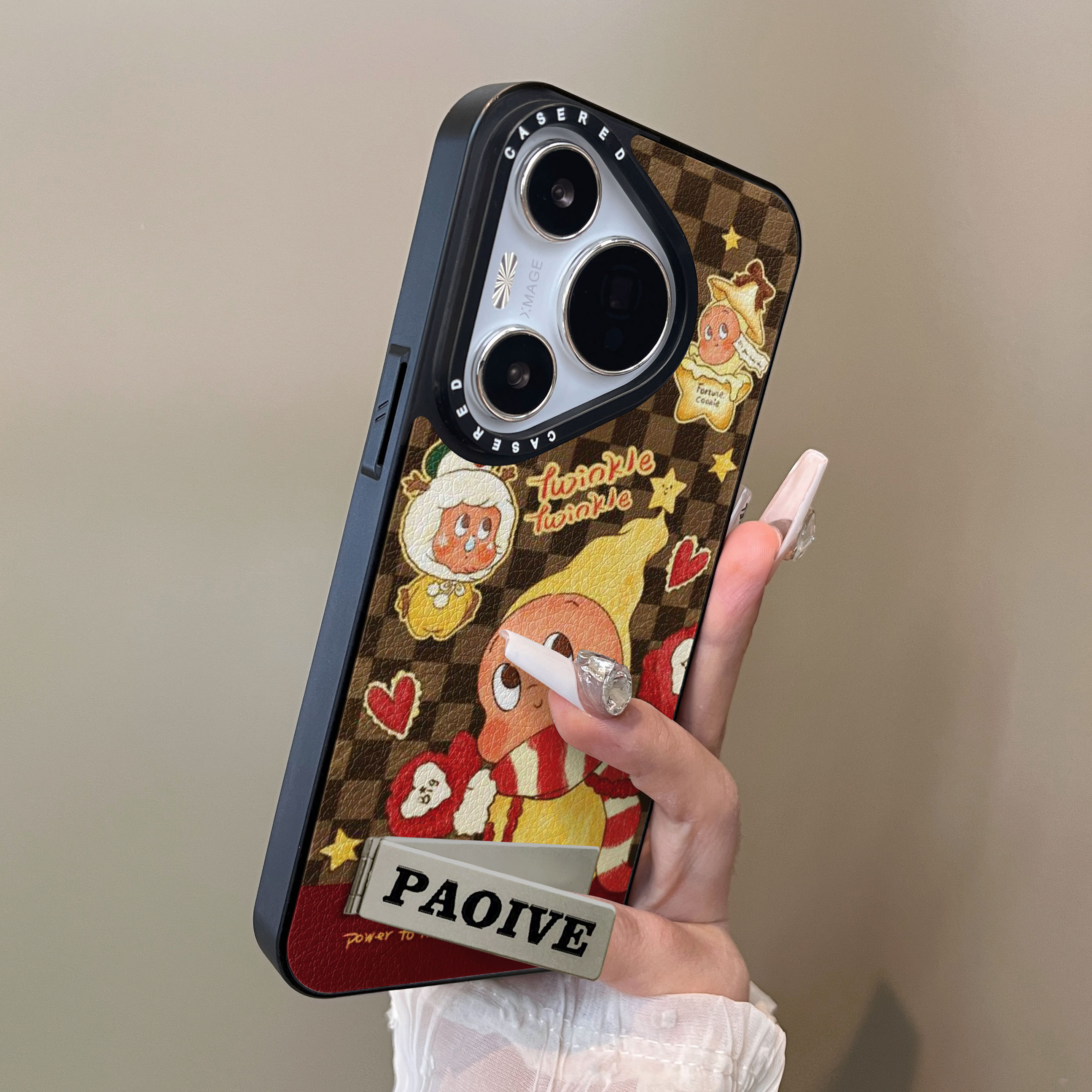 适用于华为pura80pro+手机壳星星人铃铛p80plus十刀锋小羊皮支架p60简约p40新款p50e套防摔男女生p70ultra - 图3