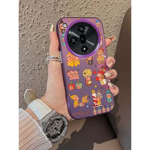 适用于OPPOFindx9pro手机壳彩色帽星星人支架彩银新品x7ultra至尊版男女款全包x6/x5防摔保护套简约findx8 - 图2