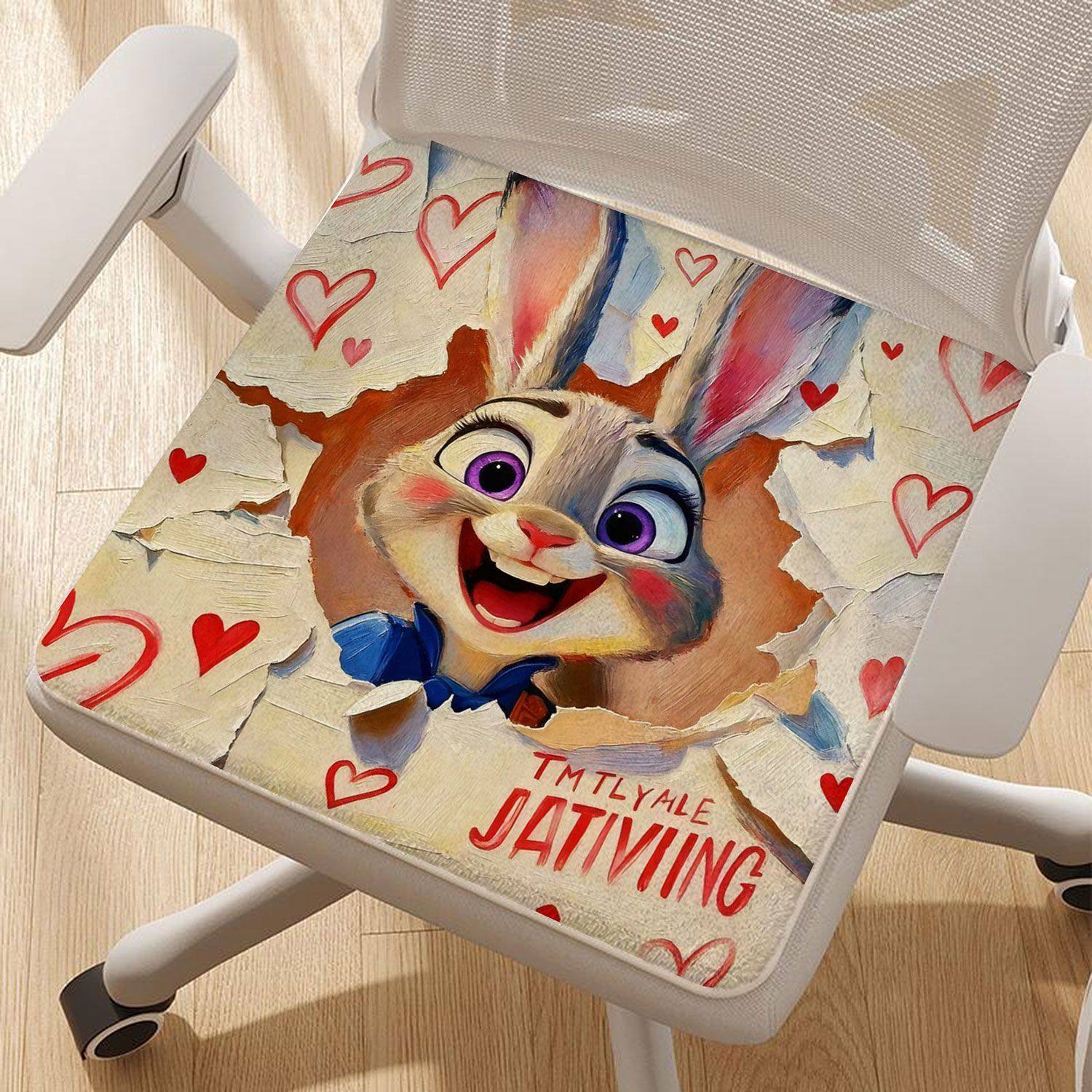 疯狂动物城尼克朱迪坐垫冬方形图案仿羊绒餐椅办公室卡通可爱毛绒,淘宝优惠券,粉丝福利购,淘宝优惠卷