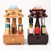 Home Needle Wire Box Suit Upscale Practical Handmade Diy Sewing Tool Containing Box Solid Wood Wedding Dowry Wire Box