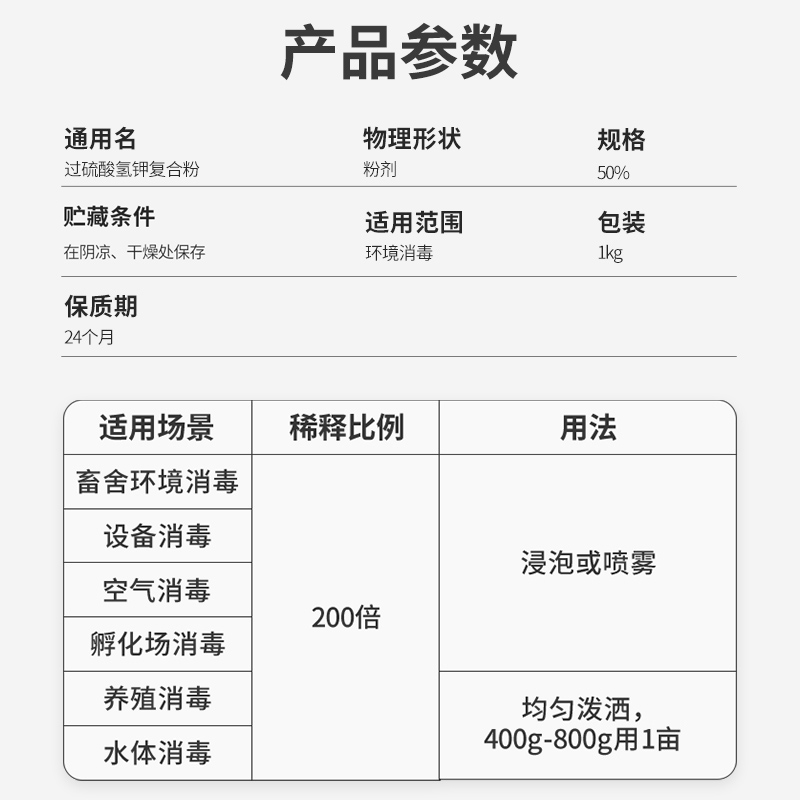 50%含量过硫酸氢钾 复合物粉猪消毒液兽用养猪场消毒剂养殖场通用,淘宝优惠券,粉丝福利购,淘宝优惠卷