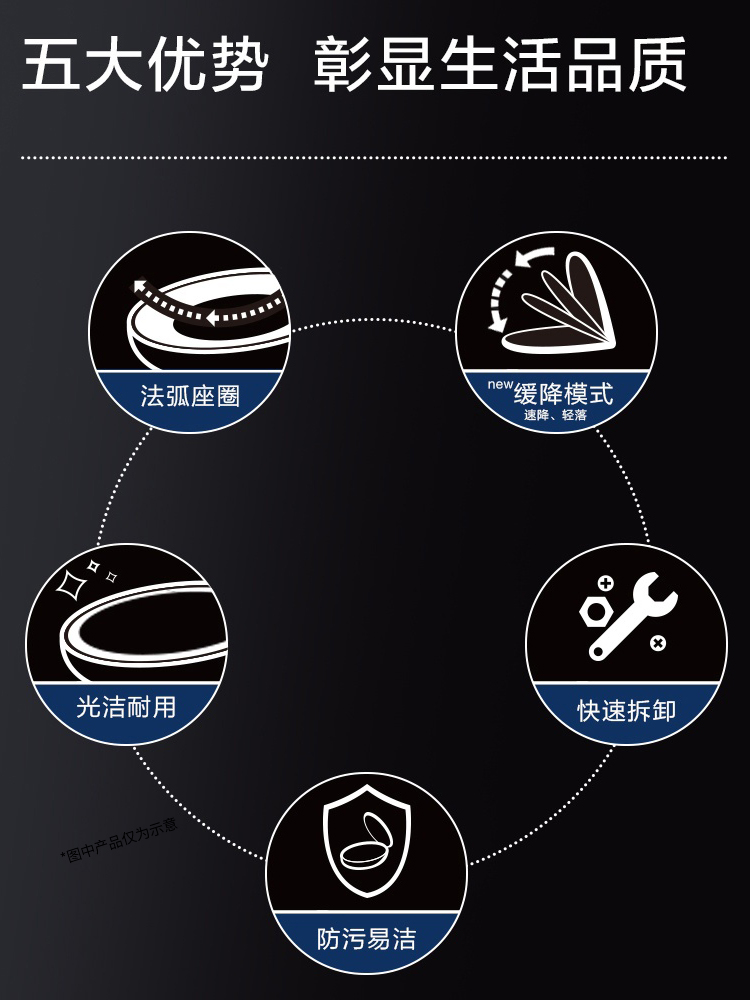 科勒马桶盖家用通用加厚缓降坐便盖老式U型V型座圈坐便器盖板配件 - 图1