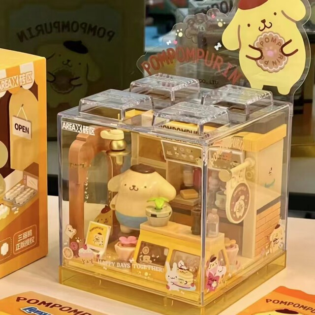 Sanrio Le Playing High Building Blocks Hello Kitty Kuromi sprouting store girl educational assembly toy birthday gift