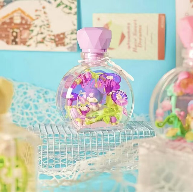 Sanrio Flower Love Elf series blind box Melody big-eared dog can DIY perfume bottle building blocks and high toys