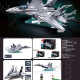 Fun high-tech J-15TS carrier-based fighter jet angry sea flying shark titanium silver spray paint assembled building block model male toy gift