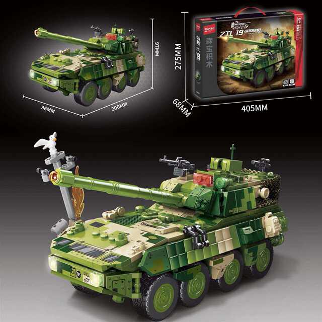 Senbao building blocks 19 wheeled chariot street fighting version military tank assembly fun high building blocks boys toy gift