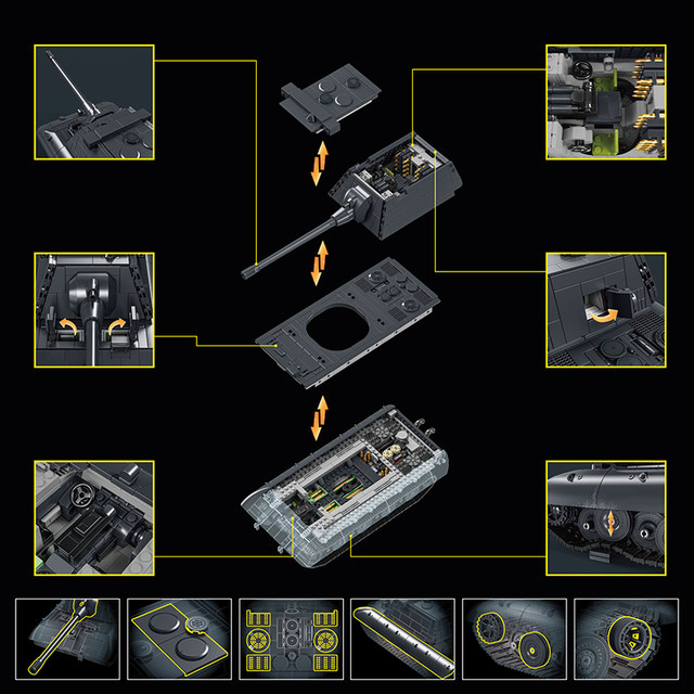 Leyi E100 heavy tank armored vehicle military assembly model educational fun high building block toy gift new model