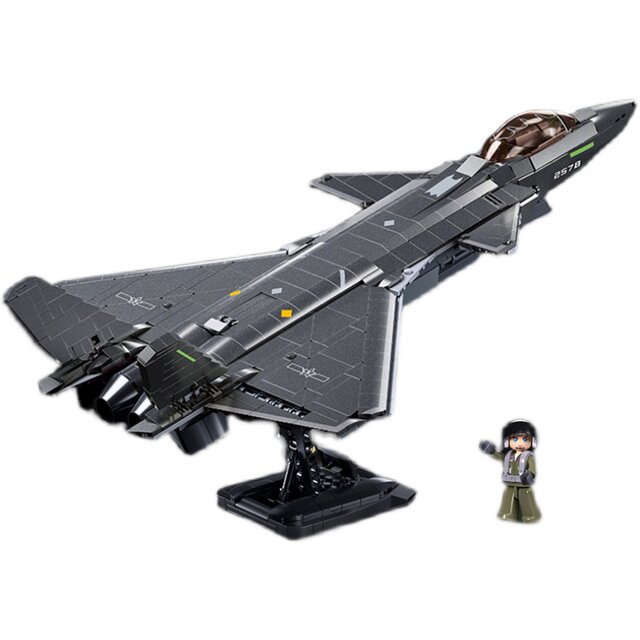 J-20 fighter building block 35 large transport aircraft Chinese military series difficult assembly model boy toy
