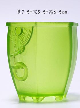 琉璃双耳缸香炉烛台毛笔笔洗圆鼓置物器中式禅意复古迷你小摆件