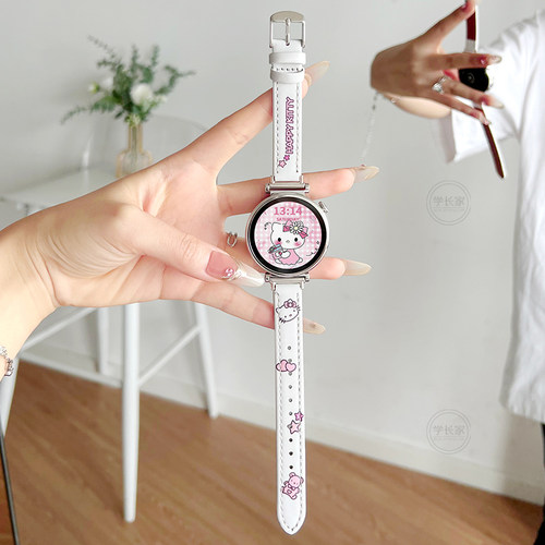 新款kt猫适用华为watchgt5表带秋冬gt4腕表女士6pro手表带高级感watch4女款表链gt3智能手表gt2真皮创意女式 - 图1