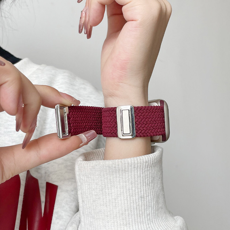 适用红米watch6手表带新款5编织磁吸redmiwatch4代手带女款8小米手环9pro版智能手表链7腕带女生10专用高颜值