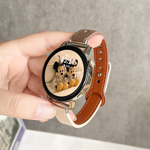 适用华为gt3手表带watchgt5新款gt4女士6智能手表链watch4手表带3pro高级感2女款专用真皮女表高端腕表带系列 - 图0