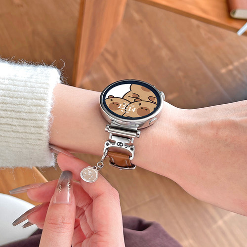 适用华为gt5/6手表带真皮创意gt5pro新款女士watch4智能运动手表链watchgt4系列女表gt3/2专用41mm高级感女款 - 图3