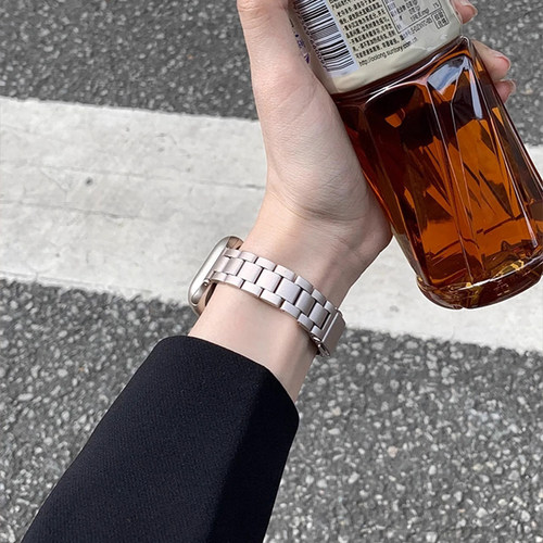 适用iwatchs8手表带新款iwatchse苹果s10智能11手表链s76手表带小众金属applewatchs9女款高级感夏天质感女士 - 图1