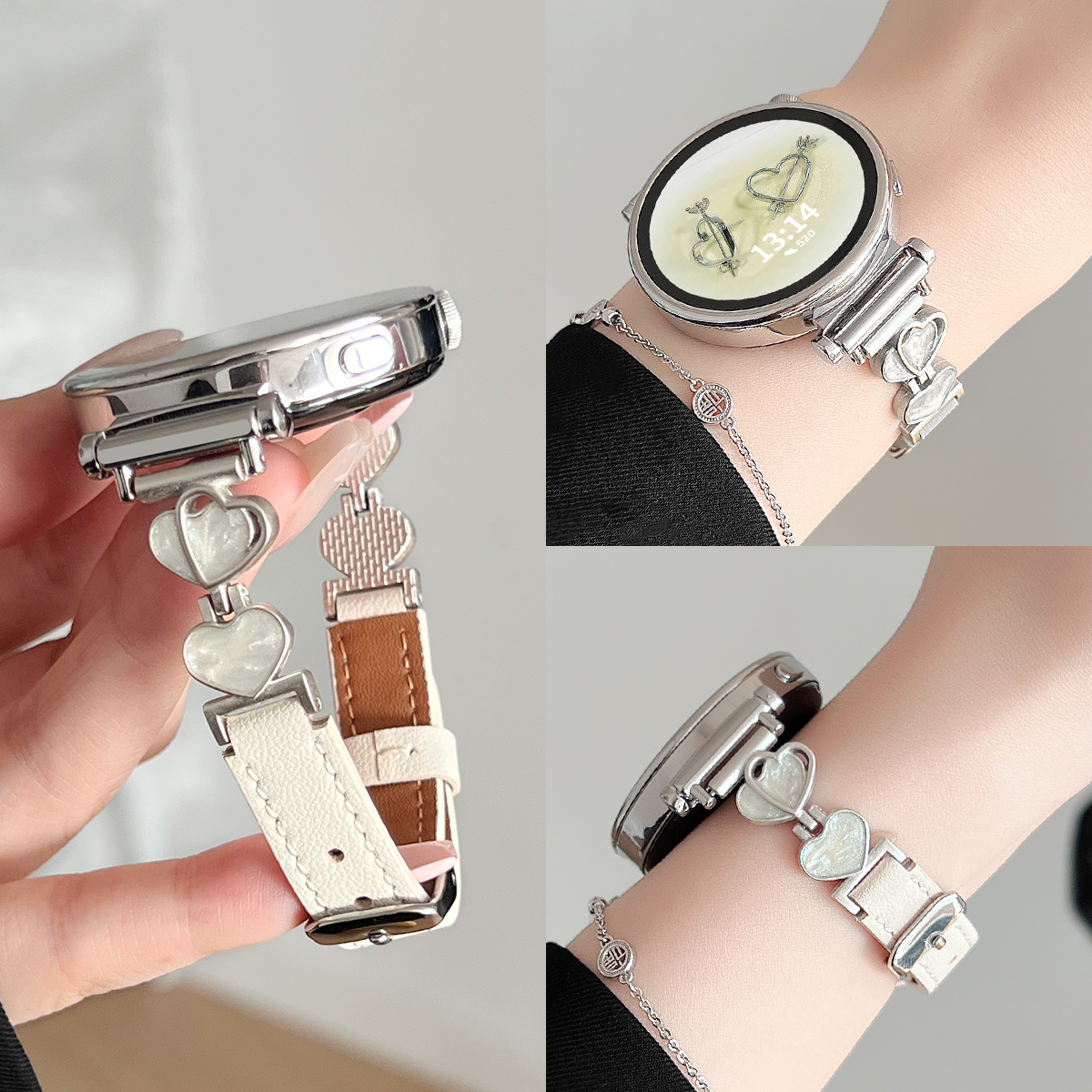 适用oppo watch x2mini手表带新款真皮oppowatchx2mini智能运动手环4Pro女生手表链x2夏天一加2代高级感系列1 - 图3