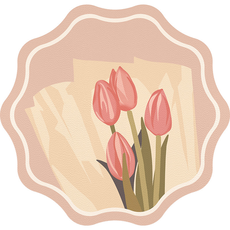 郁金香圆形皮革地垫客厅卧室可擦免洗地毯电脑椅吊蓝梳妆台脚垫,淘宝优惠券,粉丝福利购,淘宝优惠卷