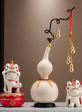 招财福禄葫芦摆件新中式客厅电视柜装饰品五福临门乔迁新居礼品