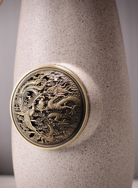 龙凤花瓶仿真花客厅陶瓷摆件