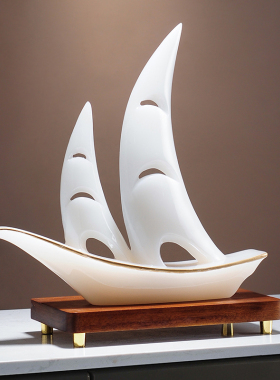 一帆风顺帆船摆件招财客厅玄关办公室装饰品家和万事兴乔迁礼物