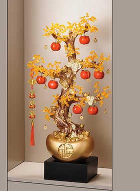 入户玄关发财树客厅落地摆件办公室招财事事如意装饰乔迁开业礼物