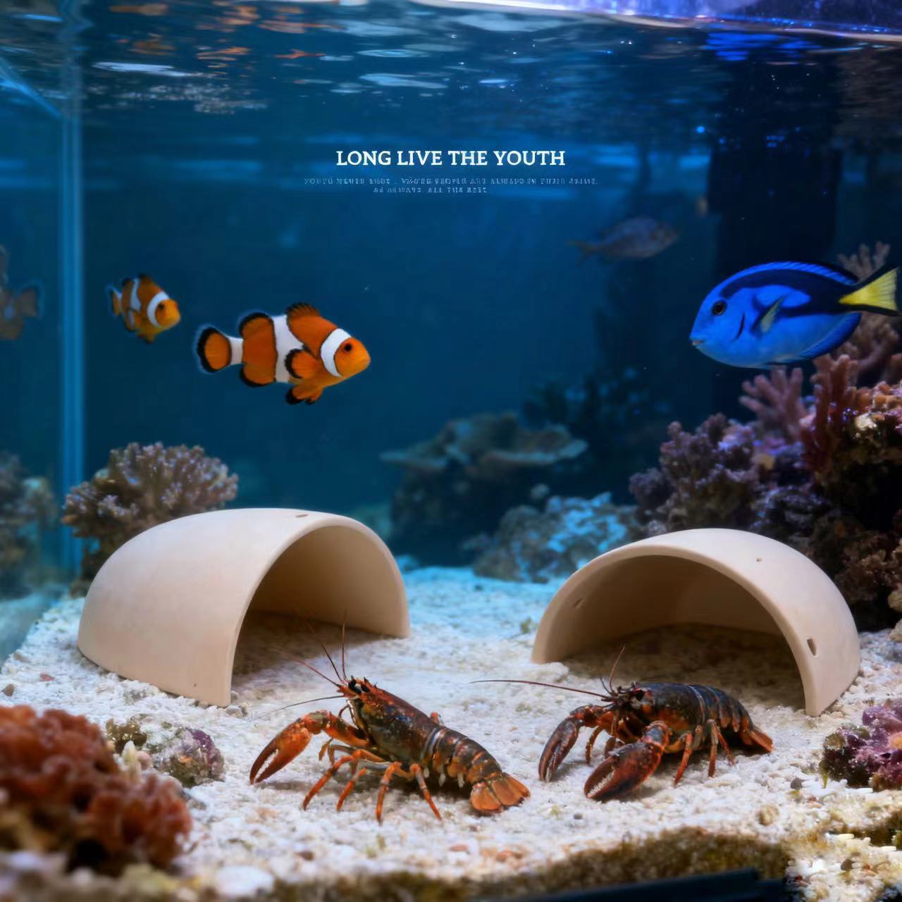 鱼缸造景摆件小鱼虾躲避屋迷你鹦鹉鱼繁殖屋全套陶罐鱼缸装饰 - 图0