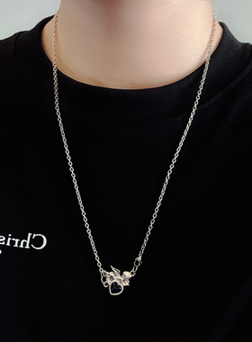 IAMACC恶魔翅膀爱心项链毛衣链女