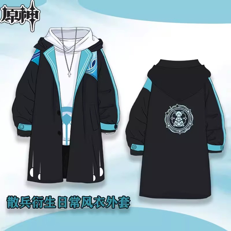 cos服枫原万叶周边cosplay风衣外套加绒中长款同人服卫衣秋冬大衣 - 图3