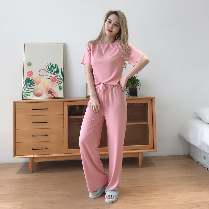 芙伴侣轻薄冰丝纯色高弹修身版睡衣 芙伴侣睡衣/家居服套装