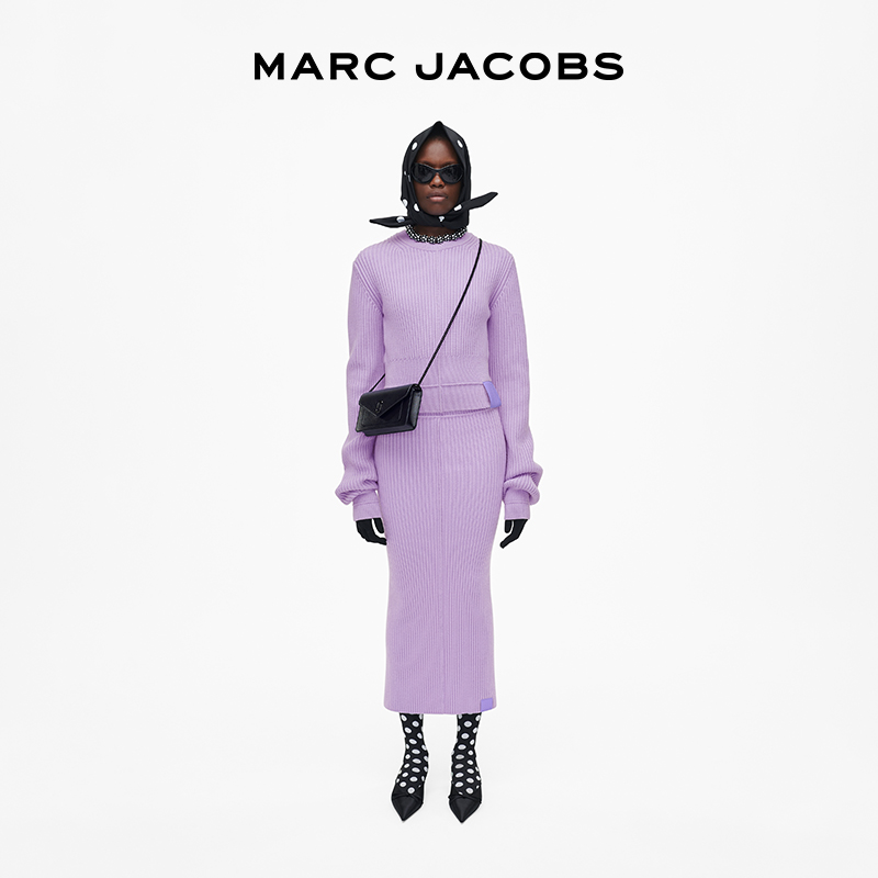 【新品】MARC JACOBS  MJ 牛皮纯色长款链条斜挎包手拿包钱包