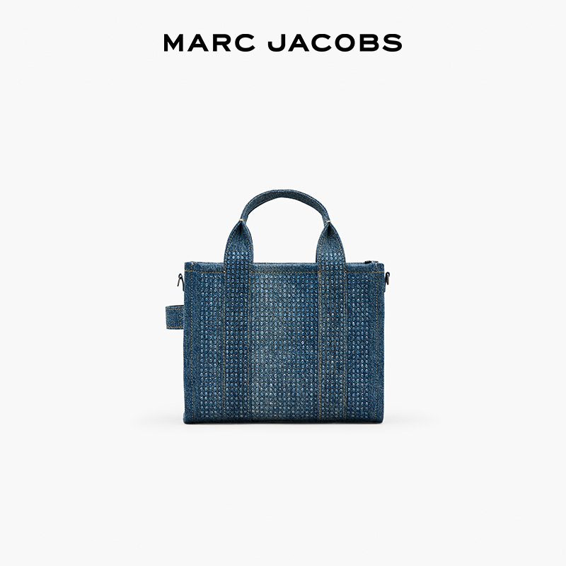 【礼物】MARC JACOBS MJ TOTE 小号帆布牛仔镶钻休闲百搭托特包 - 图0