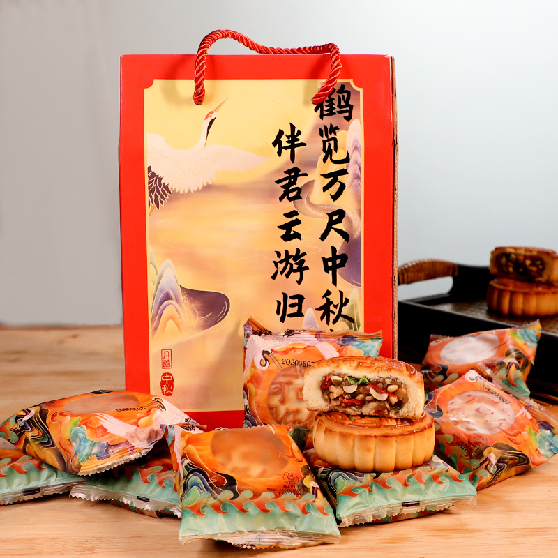 可口屋老五仁月饼礼盒装散装糕点手工传统老式广式中秋