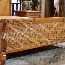 Rattan-bed rattan-bed double man bed natural Indonesia pure vines Bedroom vines Woven Vine furniture Furniture Single Tentbed