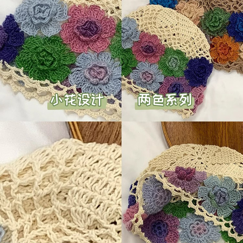 Classy key新加坡设计师联名款花朵镂空帽子女针织包头帽甜美头巾,淘宝优惠券,粉丝福利购,淘宝优惠卷